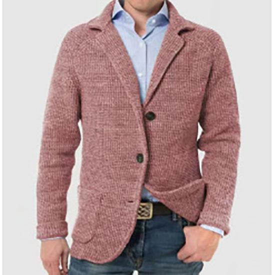 Stand Collar Men Cardigan Long Sleeve Pockets Thickened Cardigan Sweater Jackets Winter Solid Color Buttons Knitted Sweater Coat