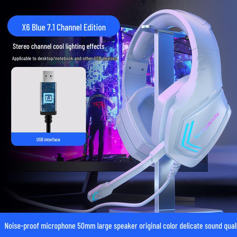 Gaming USB Headphones: Noise-Cancelling with Cool Lighting Effects for PC & Laptop