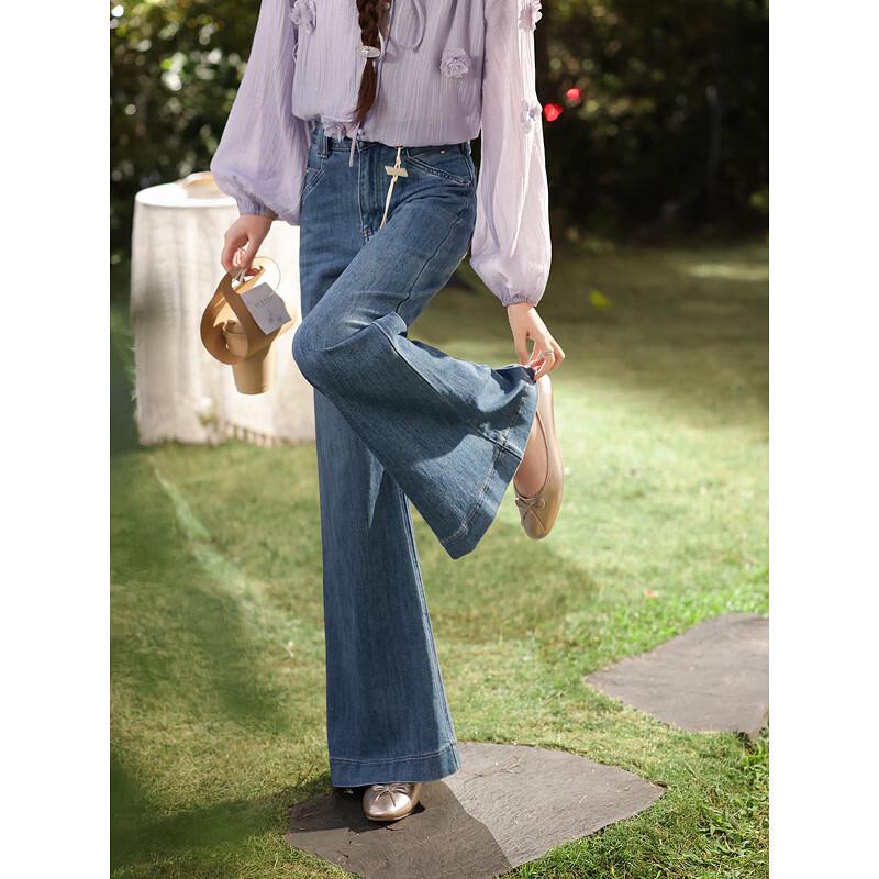 Women's Slim Flared Blue Jeans