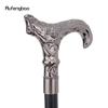 Silberner Totenkopf Blumenkopf Gehstock Mode Dekorativer Spazierstock Gentleman Elegant Cosplay Stock Knauf Krummstab 93cm