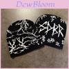 Strickmütze für Herren und Damen mit gestickten Buchstaben und Farbblock-Design für Streetwear und Hip-Hop-Stil