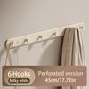 1Pc Wall Mounted Clothes Rack Bedroom Rows Of Back Door Hooks Space Saving No Hole Punching Bathroom