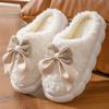 Cotton Slippers Thick-soled Indoor Household Cartoon Cute Bow Slippers Winter Bag Heel Warm Home Cotton Shoes High Heel