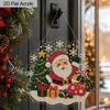 Christmas Acrylic Diamond Art Ornament, Santa Lace Edge, Pre-Attached Chain, Mixed Pearls, DIY Xmas Window Wall Decor & Gift