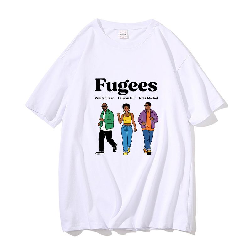 T-shirt Fugees Unisex Poliestere Primavera Estate Moda Anni '90 Hip Hop Classico Casual Manica Corta Streetwear Top Oversize