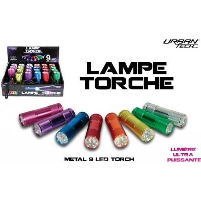 

Ліхтарик - 9 світлодіодів - Алюміній - 8.5 см - Батарейки AAA в комплекті - Колір випадковий