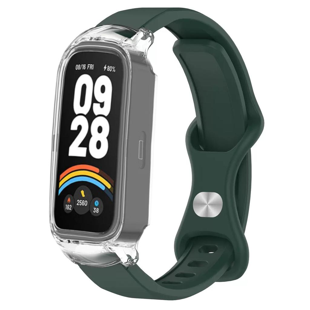 Case+Straps for Xiaomi mi band 9 8 active smar twatch correa accessories Silicone bracelet+Protective PC Cover for Redmi band 3