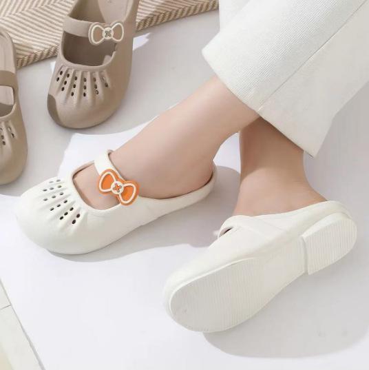 Summer new hole shoes bag head slippers women's non-slip cute casual home wear soft bottom breathable