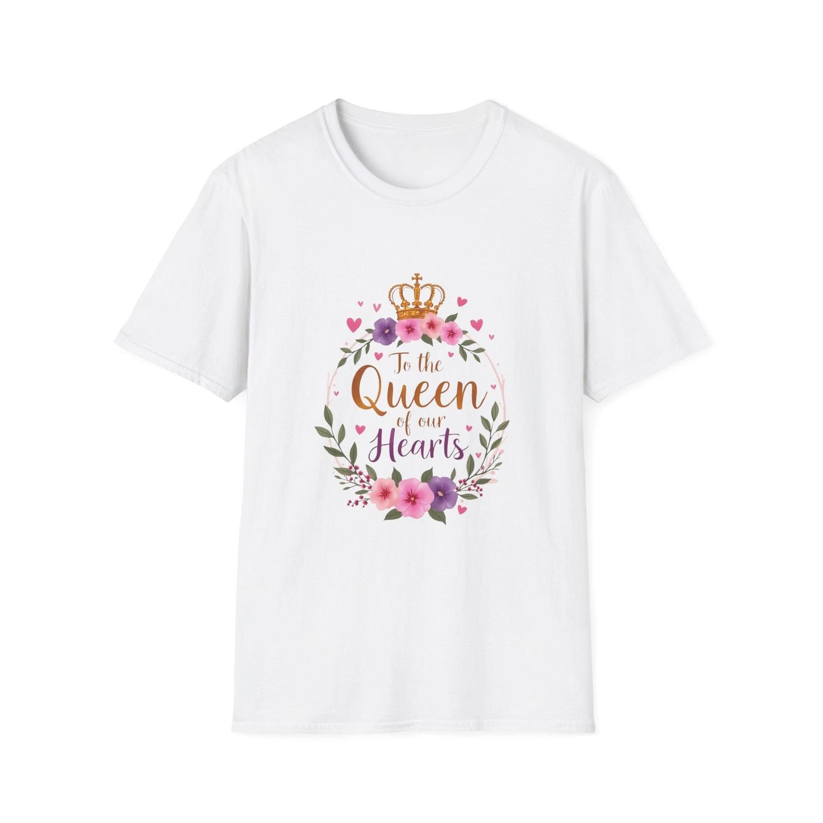 Queen of Our Hearts T-Shirt, Floral Crown Shirt, Mother s Day Gift, Birthday 4XL