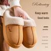 Women's and Men's Indoor Cotton Slippers: Warm, Plush, Thick Sole, Non-Slip for Autumn and Winter.