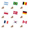 50Pieces Hand Flag for Soccer & Football Fans Cheering Swing Flag Party Events Celebration National Flag Signal for Bann