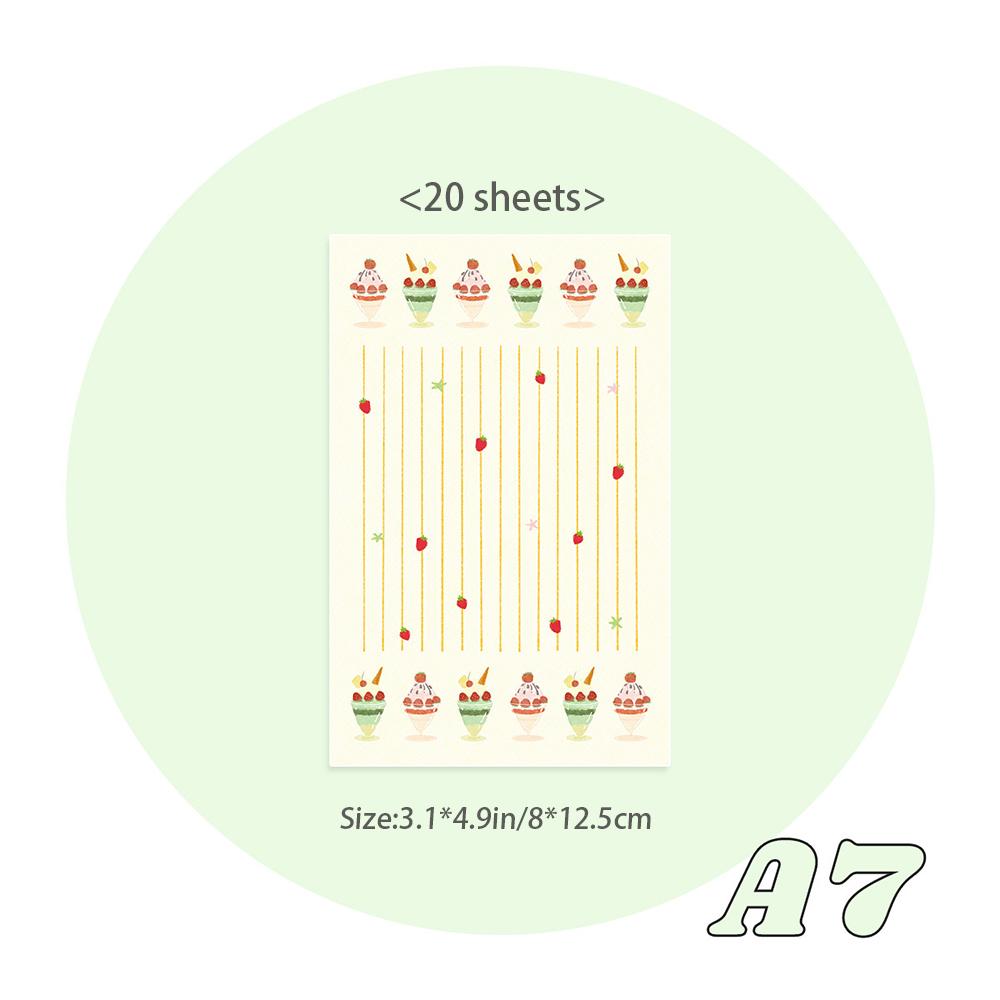 20 Sheets Cute and Colorful Notes, A7 Interior Pages Without Perforations, Student Handbook Decoration Notes, Memo Notebook