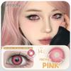 FUNSACHY 1 Pair Fashion Colored Contact Lenses for Cosplay Green Pink Anime Cosplay Lens Beauty Halloween Makeup Eye Soft Lens