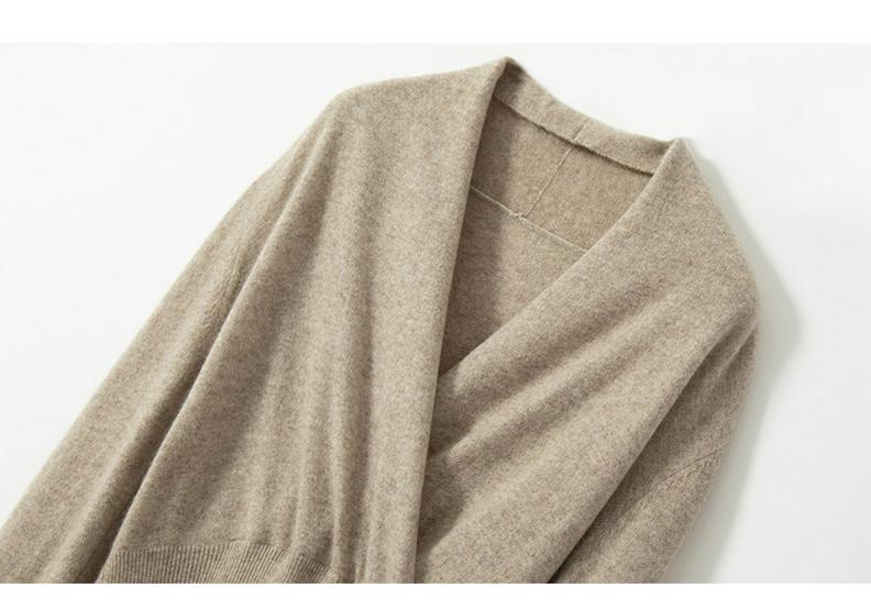 Autumn/Winter Cashmere Cross-Collar Long Knit Dress - Slim-Fit Skirt for Elegant and Commuting Style