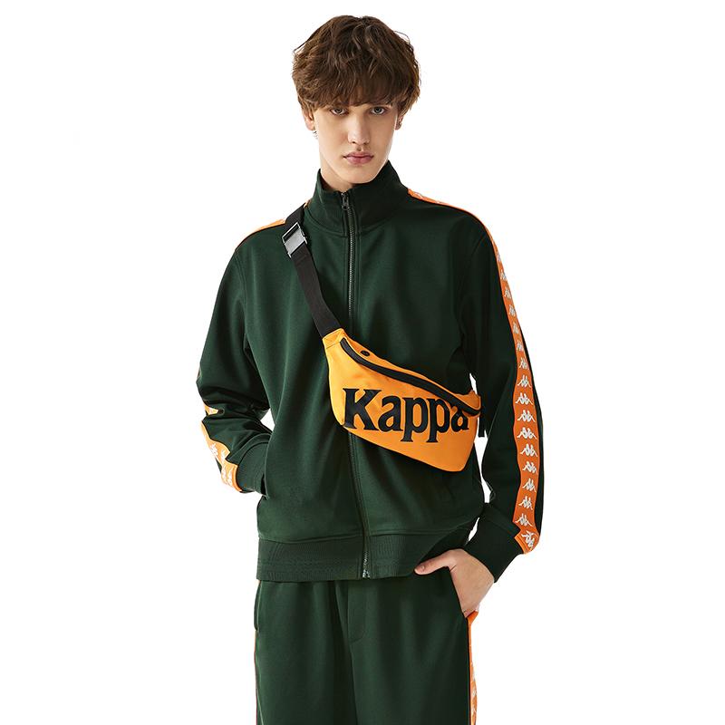 Kappa Player Series Logo Cardigan Sports Round Neck Casual Coach Knit Sweatshirt Men Sweatshirt Pine-Green K0D32WK61