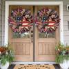 Patriotic 250th Anniversary Wreath Wooden Front Door Hanging Wreath 4th of July Independence Day Veterans Day Door Hanger Decoration
