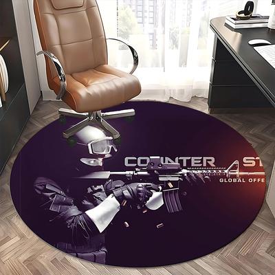 Counter Strike Global Offensive,CS GO Chair Mat Round Rug Office Carpet, Non Slip, Suitable for Living Rooms, Bedrooms Decor.1205303a