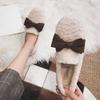 Fashion Korean Style Shallow Mouth Female Shoes 2025 Winter Fur Comfortable Loafers Casual Soft Warm Flat Shoes Bow Slip On Women Shoes