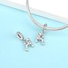 Charms Plata Puppy Bone Dog Paw Heart Copper Plated For Charms Copper Plated Original Bracelet For Jewelry Making