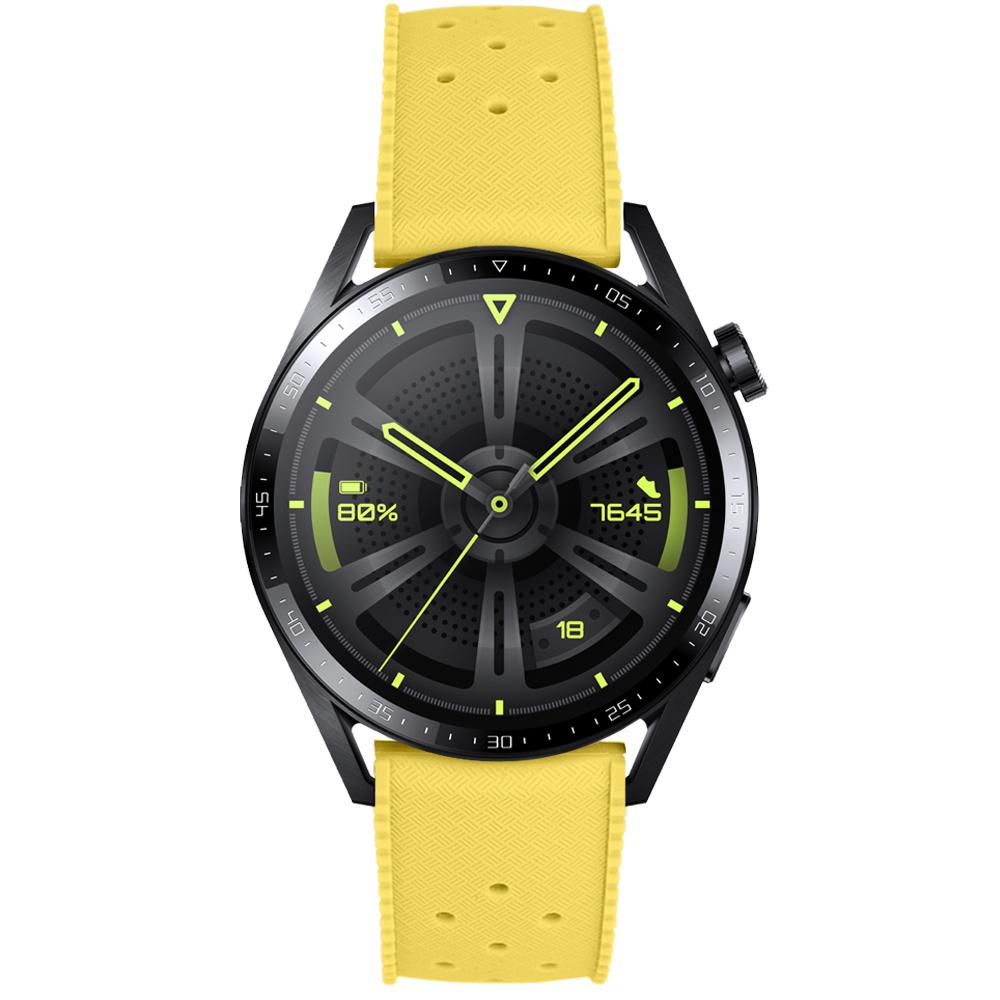 ERBORD Universal Silicone Strap 22mm, Tropic, Yellow/Black Buckle