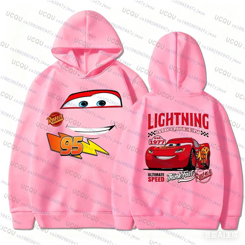 Fun Cars Lightning McQueen 95 Print Kapuzenpullover Mode Herbst Winter Herren Damen Lässige Pullover Hoodies Baumwollkleidung S