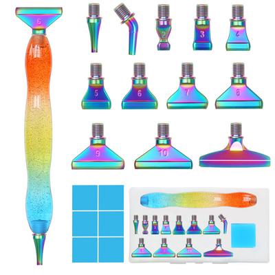 5D-Diamant-Malwerkzeug, Kunstharz-Spitzenbohrstift, Diamant-Malstift mit Gewindedesign, Multi-Placer-Stiftköpfe-Kits