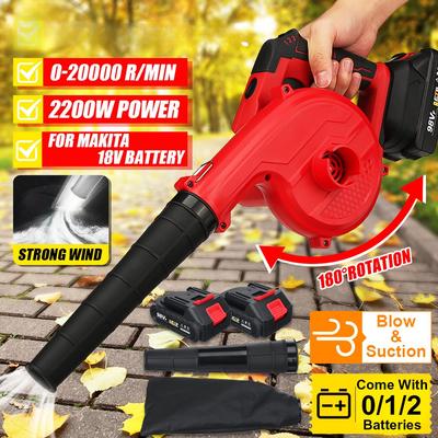 Kabelloser Elektrischer Luftgebläse Sauger Tragbar 180° Drehung Luftgebläse Handheld Laub Staubreiniger Für 18V Akku 2 IN 1 98VF 2200W