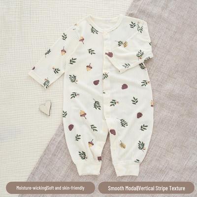 Ultra-Soft Baby Summer Modal Romper - Long Sleeve & Pants Pajamas for Boys & Girls