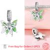 Animal Collection Colorful Zircon Butterfly Heart Charm Bead Charms Copper Bead Charms Pendant Compatible With Authentic Bracelets Jewellery Women Fin
