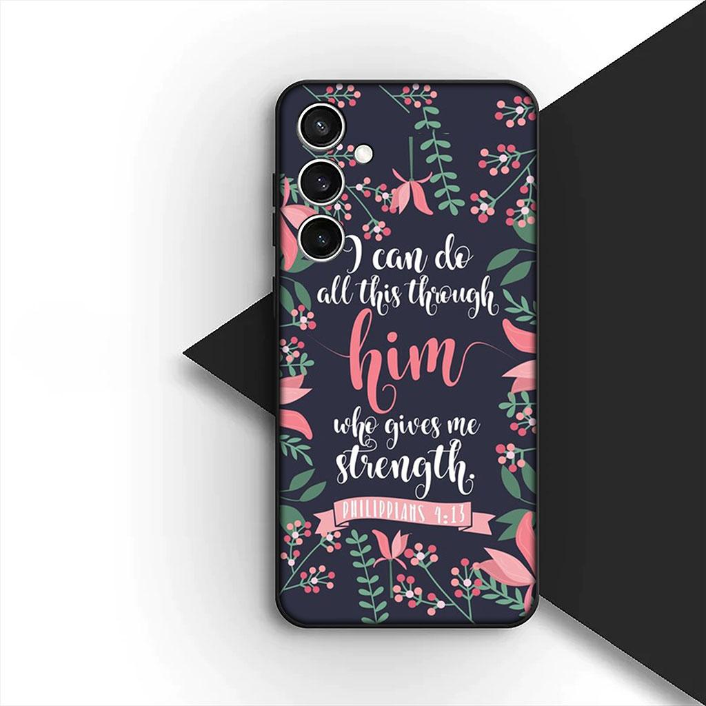 Bible Verse Christian Jehovah God Phone Cover Case for Samsung Galaxy S25 S24 S23 FE Ultra Plus S7 Edge S25+ S23+ A56 5G Casing