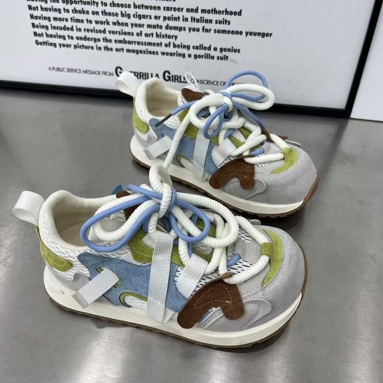 Forrest Gump shoes women's new yellow sports shoes platform versatile comfortable casual color matching sports shoes tide