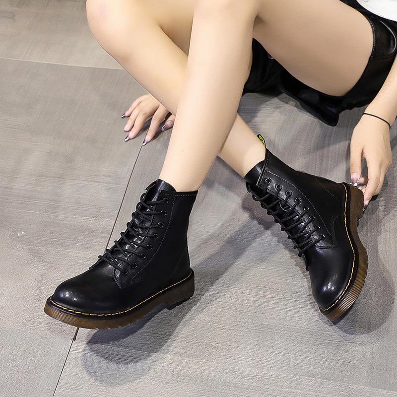 2025 Autumn Early Winter Shoes Women Fashion Boots Flat Non-slip Ladies Ankle Boots Brand Black Botas
