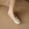 Fashion 2025 Summer Women Mules Leather Women Shoes Concise Cover Toe Slingback Increase Height Round Toe Modern Slippers Sandals