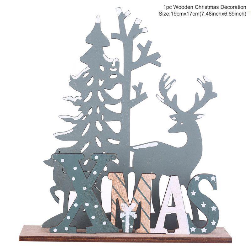 Decor Christmas Wooden Table Desktop Sign Xmas Gifts New Year Home Ornaments