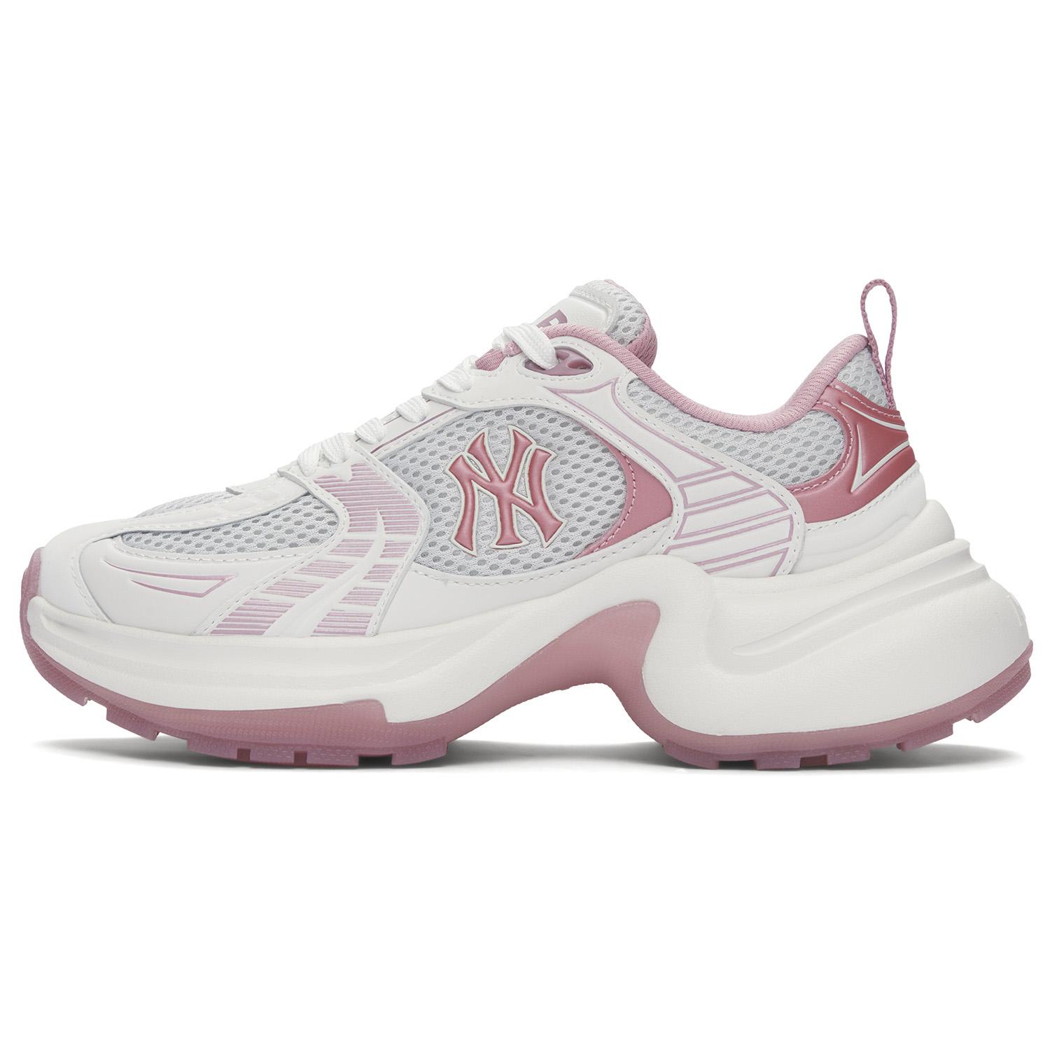 

MLB New York Yankees Slip Resistant, Abrasion Resistant, Breathable Low top Chunky Sneakers Women s Pink 3ASHW045N-50PKM 38