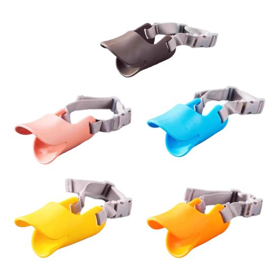 Duck Bill Dog Muzzle Anti Bite Soft Silicone Dog Mouth Cover with Adjustable Strap Puppy Muzzle To Prevent Barking Biting