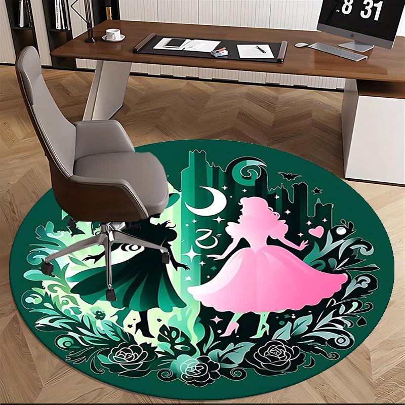 Witch and Princess Night Garden Chair mat Round Rug Office carpet, Non slip, Suitable for Living Rooms, Bedrooms,Decor1205926a