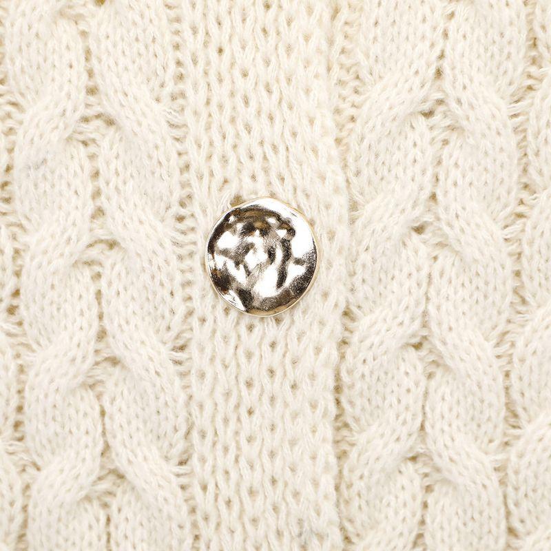 Kaslead New Women Clothes Western Style Fashion Simple and Versatile Twist Gold Button Thick Needle Vest