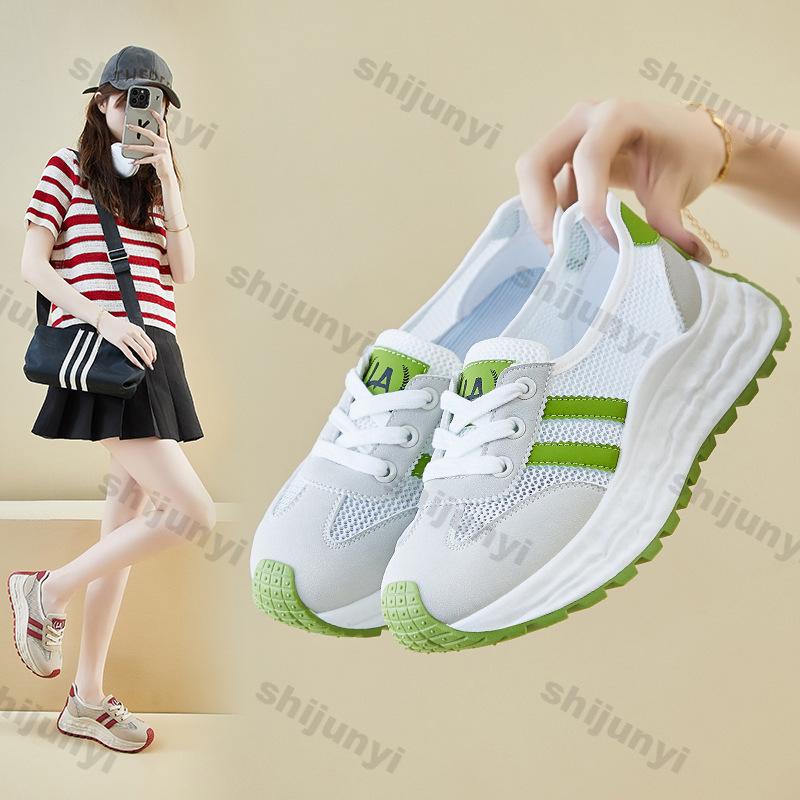 Women Shoes 2026 Summer New Fashion Comfortable Height Increase Lace-up Casual Shoes Breathable Mesh Non Slip Platform Sneakers