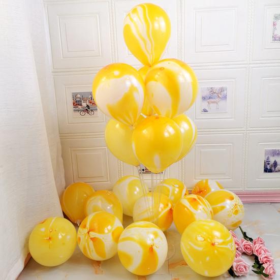 10Pcs/Set 10-inch Party Balloon Marble Agate Pattern Leakproof Anti-burst Thicker Strong Wedding Party Decor Latex Balloon Party Supplies