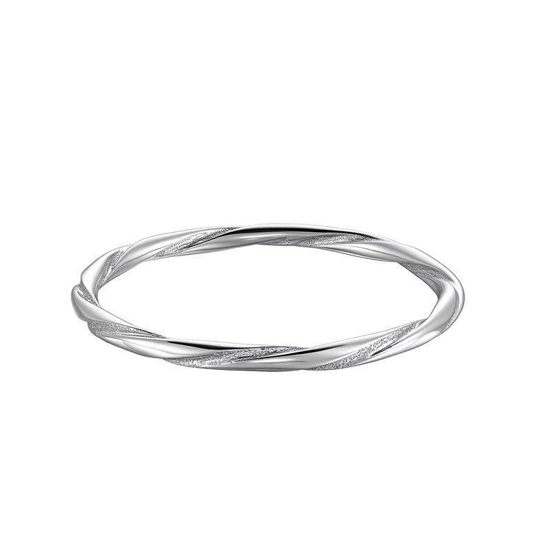 Sterling Silver Mobius Twist Nail Bracelet for Women - Elegant Valentine's Day Gift