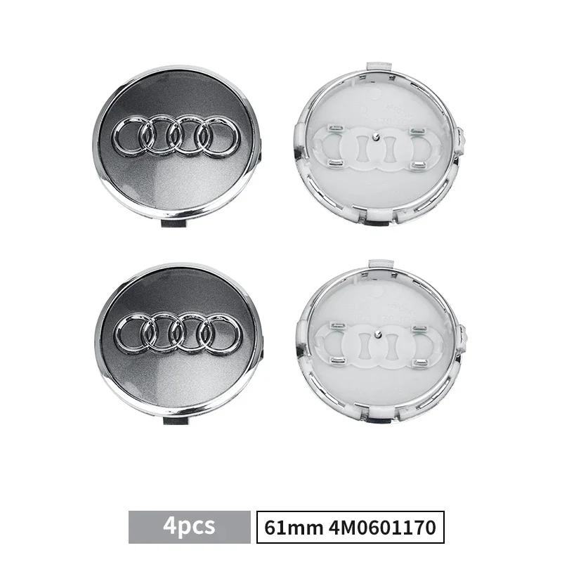 For Audi  A5 60/61/68/69mm Badge Car Wheel Center Hub Cap Covers Auto Rim Cover For Audi A8 A5 A6 C5 C6 C7 A7 A1 A3 A4 B5 B6 B7 Q3 Q5 Q7 TT