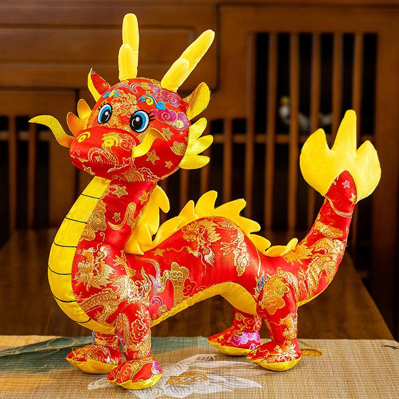 

Год Дракона талисман плюшевая игрушка костюм Тан симуляция кукла дракон зодиакальная кукла подарок для мероприятия 30cm