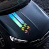 2PCS Universal Hood Sports Long Striped Plaid Car Stickers Auto Cover Scratches Vinyl Waterproof Decals Tuning Car Accessories
