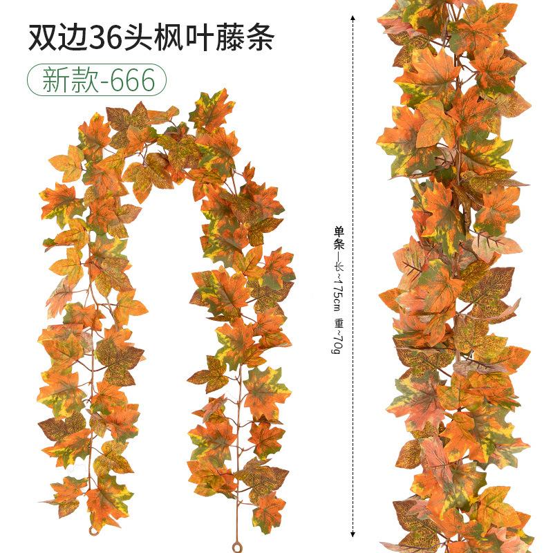 Fleur Artificielle Simulation Feuille d'Érable Vigne Européenne et Américaine Saison de la Récolte Enroulement Vigne de Simulation Décoration Extérieure Feuille d'Érable de Simulation