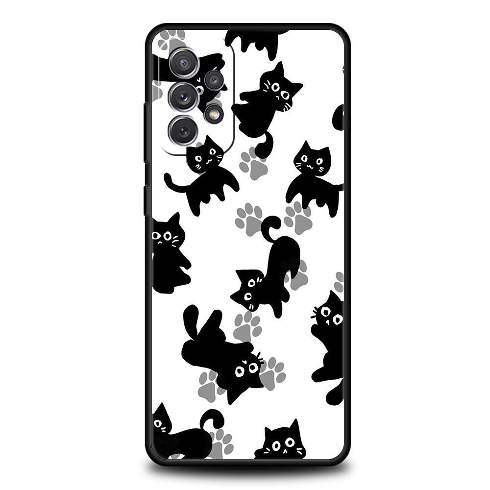 Funny Black Cat Case for Samsung A57 A37 A51 A71 A21S A17 A11 A15 A25 A31 A41 A23 A33 A53 A73 A07 A05S A13 A35 A55 5G Cover
