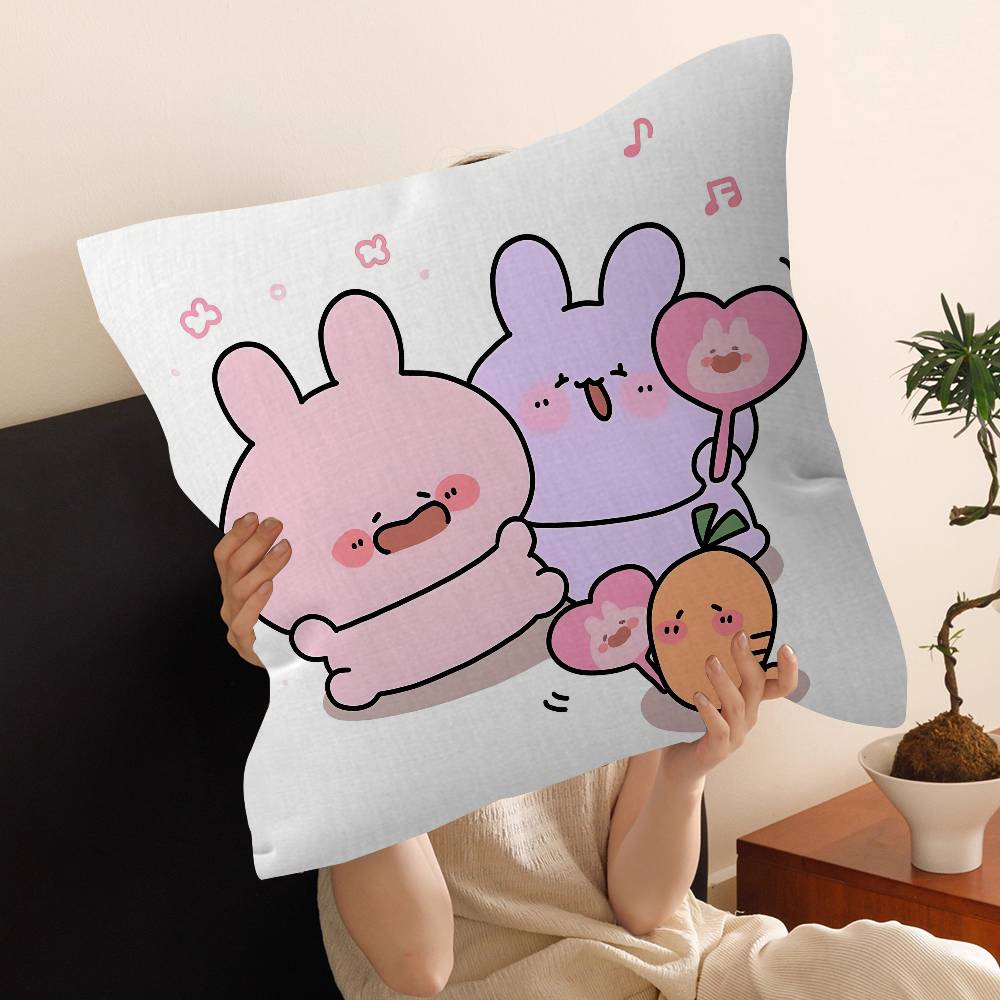 Cartoon Asamimichaan Asleep Cute Asamimi Office Cushion Pillowcase Car Cushion CoverXCM Lumbar Pillowcase Sofa Pillowcover