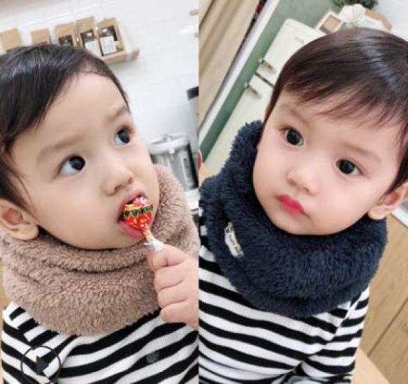 LYING Neck Cold Weather Scarf for Boys and Thick and Warm Boa Solid Toddler Warm Neck Cover for Autumn and Elementary School Cold Outdoor Fashion