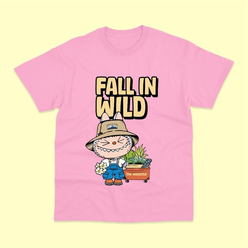 

New Labubu Children s T-shirt Farmer LABUBU Pattern Round Neck Short Sleeve Casual Versatile Girls Top 110