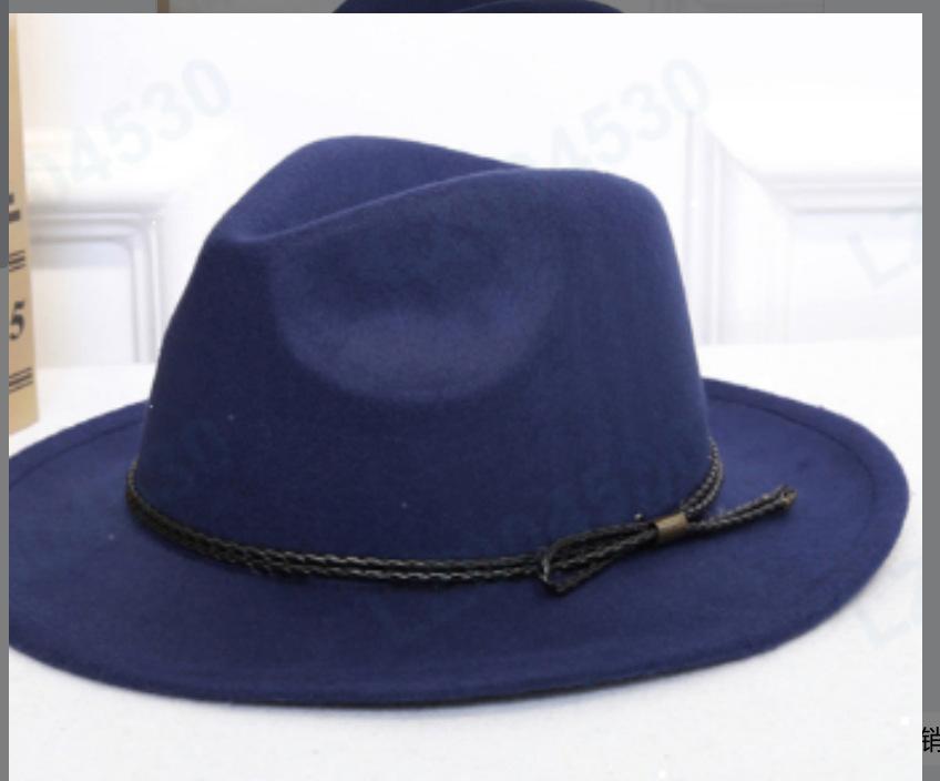 Western Suede Upturned Edge Western Cowboy Hat Men's and Women's Outdoor Travel Hat Rolled Brim Ethnic Style Top Hat Felt Hat
